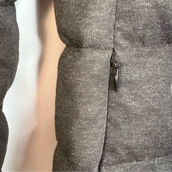 UNIQLO minimalist wool blend charcoal grey black down puffer coat XS - Picture 9 of 14